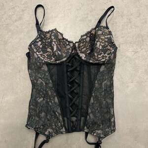 Women's Black and Tan Corset